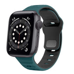 สายรัดนาฬิกาซิลิโคนแบบหัวเข็มขัดกลับลายคลื่น สำหรับ Apple Watch Series 6 ขนาด 40 มม., สำหรับ Apple Watch Series 6 ขนาด 44 มม., สำหรับ Apple Watch Series 5 ขนาด 44 มม., สำหรับ Apple Watch Series 5 ขนาด 40 มม.