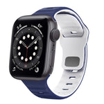 สายรัดนาฬิกาซิลิโคนแบบหัวเข็มขัดกลับลายคลื่น สำหรับ Apple Watch Series 6 ขนาด 40 มม., สำหรับ Apple Watch Series 6 ขนาด 44 มม., สำหรับ Apple Watch Series 5 ขนาด 44 มม., สำหรับ Apple Watch Series 5 ขนาด 40 มม.