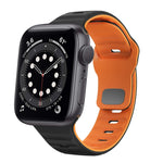 สายรัดนาฬิกาซิลิโคนแบบหัวเข็มขัดกลับลายคลื่น สำหรับ Apple Watch Series 6 ขนาด 40 มม., สำหรับ Apple Watch Series 6 ขนาด 44 มม., สำหรับ Apple Watch Series 5 ขนาด 44 มม., สำหรับ Apple Watch Series 5 ขนาด 40 มม.