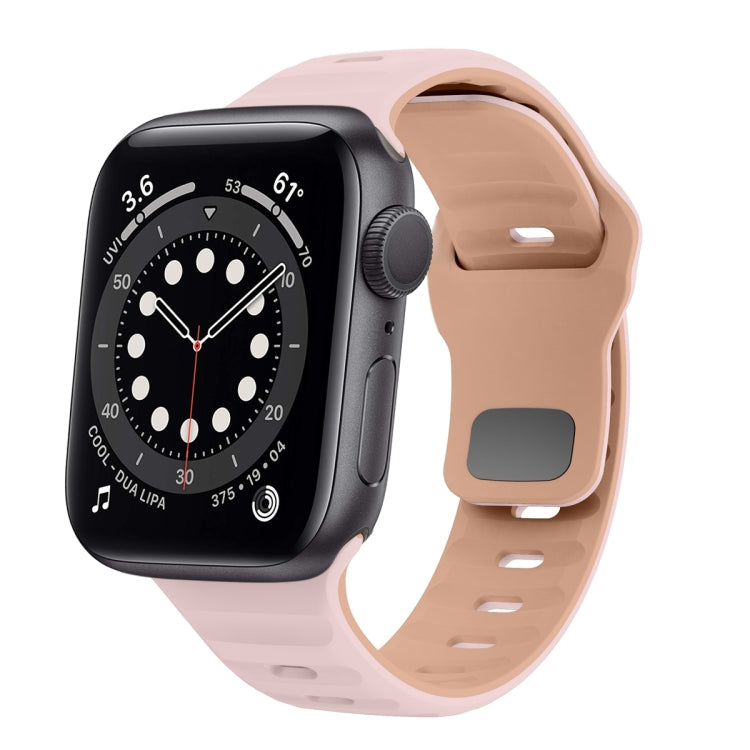 สายรัดนาฬิกาซิลิโคนแบบหัวเข็มขัดกลับลายคลื่น สำหรับ Apple Watch Series 6 ขนาด 40 มม., สำหรับ Apple Watch Series 6 ขนาด 44 มม., สำหรับ Apple Watch Series 5 ขนาด 44 มม., สำหรับ Apple Watch Series 5 ขนาด 40 มม.