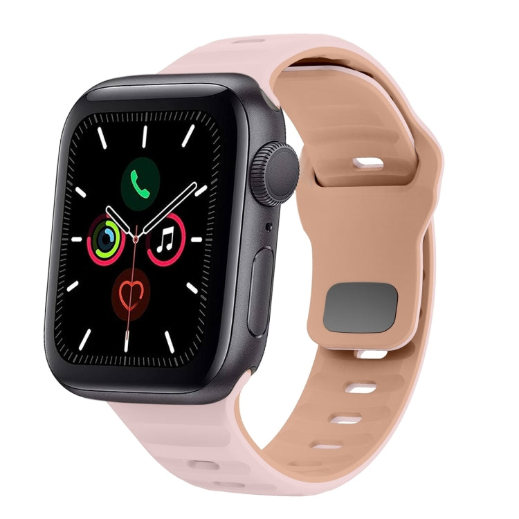 สายรัดนาฬิกาซิลิโคนแบบหัวเข็มขัดกลับลายคลื่น สำหรับ Apple Watch Series 6 ขนาด 40 มม., สำหรับ Apple Watch Series 6 ขนาด 44 มม., สำหรับ Apple Watch Series 5 ขนาด 44 มม., สำหรับ Apple Watch Series 5 ขนาด 40 มม.