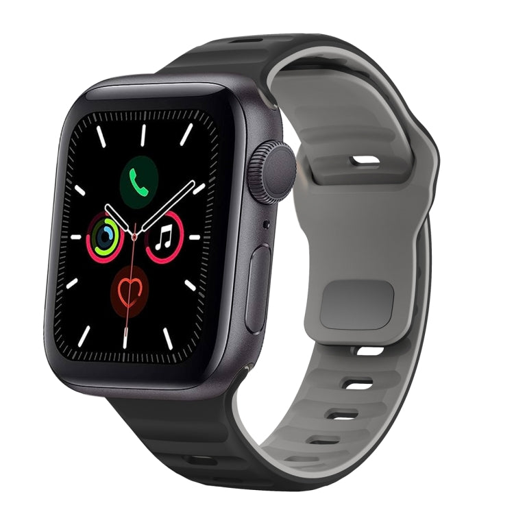 สายรัดนาฬิกาซิลิโคนแบบหัวเข็มขัดกลับลายคลื่น สำหรับ Apple Watch Series 6 ขนาด 40 มม., สำหรับ Apple Watch Series 6 ขนาด 44 มม., สำหรับ Apple Watch Series 5 ขนาด 44 มม., สำหรับ Apple Watch Series 5 ขนาด 40 มม.