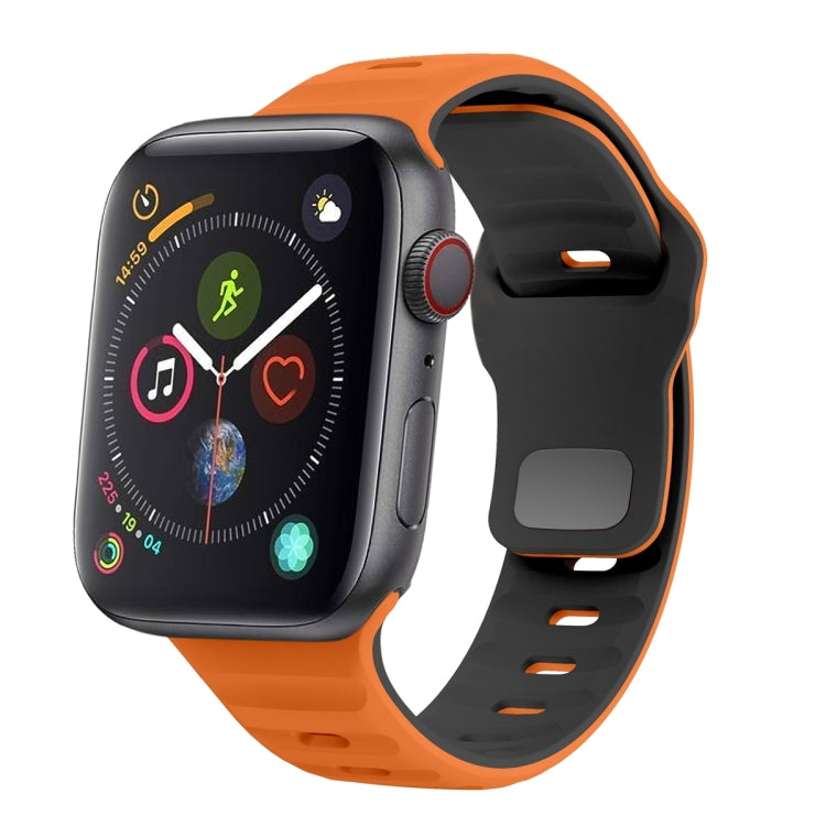 สายรัดนาฬิกาซิลิโคนแบบหัวเข็มขัดกลับลายคลื่น สำหรับ Apple Watch Series 4 ขนาด 44 มม., สำหรับ Apple Watch Series 4 ขนาด 40 มม., สำหรับ Apple Watch Series 3 ขนาด 38 มม., สำหรับ Apple Watch Series 3 ขนาด 42 มม.