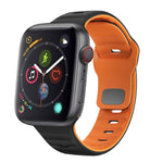 สายรัดนาฬิกาซิลิโคนแบบหัวเข็มขัดกลับลายคลื่น สำหรับ Apple Watch Series 4 ขนาด 44 มม., สำหรับ Apple Watch Series 4 ขนาด 40 มม., สำหรับ Apple Watch Series 3 ขนาด 38 มม., สำหรับ Apple Watch Series 3 ขนาด 42 มม.