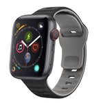 สายรัดนาฬิกาซิลิโคนแบบหัวเข็มขัดกลับลายคลื่น สำหรับ Apple Watch Series 4 ขนาด 44 มม., สำหรับ Apple Watch Series 4 ขนาด 40 มม., สำหรับ Apple Watch Series 3 ขนาด 38 มม., สำหรับ Apple Watch Series 3 ขนาด 42 มม.