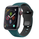 สายรัดนาฬิกาซิลิโคนแบบหัวเข็มขัดกลับลายคลื่น สำหรับ Apple Watch Series 4 ขนาด 44 มม., สำหรับ Apple Watch Series 4 ขนาด 40 มม., สำหรับ Apple Watch Series 3 ขนาด 38 มม., สำหรับ Apple Watch Series 3 ขนาด 42 มม.