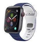 สายรัดนาฬิกาซิลิโคนแบบหัวเข็มขัดกลับลายคลื่น สำหรับ Apple Watch Series 4 ขนาด 44 มม., สำหรับ Apple Watch Series 4 ขนาด 40 มม., สำหรับ Apple Watch Series 3 ขนาด 38 มม., สำหรับ Apple Watch Series 3 ขนาด 42 มม.
