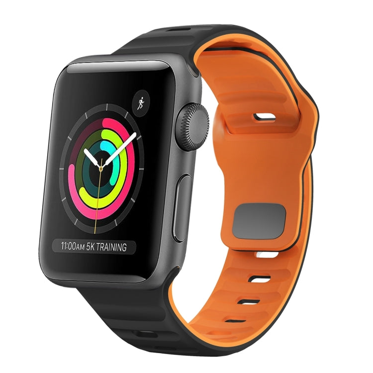 สายรัดนาฬิกาซิลิโคนแบบหัวเข็มขัดกลับลายคลื่น สำหรับ Apple Watch Series 2 ขนาด 42 มม., สำหรับ Apple Watch Series 2 ขนาด 38 มม., สำหรับ Apple Watch ขนาด 42 มม., สำหรับ Apple Watch ขนาด 38 มม.
