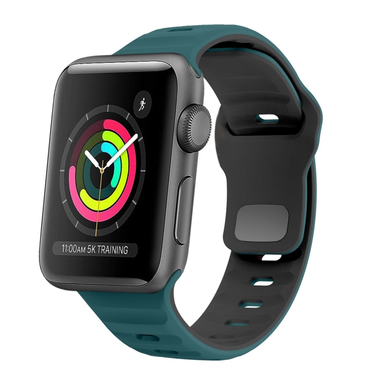 สายรัดนาฬิกาซิลิโคนแบบหัวเข็มขัดกลับลายคลื่น สำหรับ Apple Watch Series 2 ขนาด 42 มม., สำหรับ Apple Watch Series 2 ขนาด 38 มม., สำหรับ Apple Watch ขนาด 42 มม., สำหรับ Apple Watch ขนาด 38 มม.