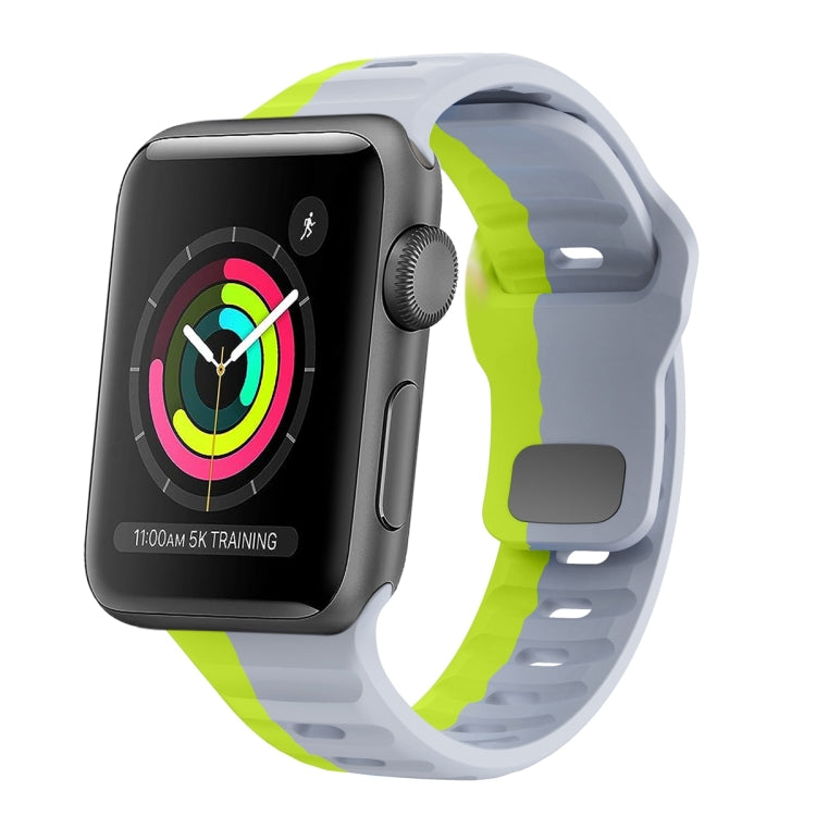 สายรัดนาฬิกาซิลิโคนแบบหัวเข็มขัดกลับลายคลื่น สำหรับ Apple Watch Series 2 ขนาด 42 มม., สำหรับ Apple Watch Series 2 ขนาด 38 มม., สำหรับ Apple Watch ขนาด 42 มม., สำหรับ Apple Watch ขนาด 38 มม.