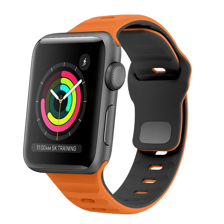 สายรัดนาฬิกาซิลิโคนแบบหัวเข็มขัดกลับลายคลื่น สำหรับ Apple Watch Series 2 ขนาด 42 มม., สำหรับ Apple Watch Series 2 ขนาด 38 มม., สำหรับ Apple Watch ขนาด 42 มม., สำหรับ Apple Watch ขนาด 38 มม.