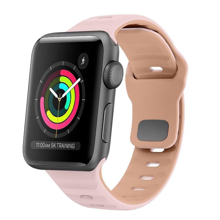 สายรัดนาฬิกาซิลิโคนแบบหัวเข็มขัดกลับลายคลื่น สำหรับ Apple Watch Series 2 ขนาด 42 มม., สำหรับ Apple Watch Series 2 ขนาด 38 มม., สำหรับ Apple Watch ขนาด 42 มม., สำหรับ Apple Watch ขนาด 38 มม.