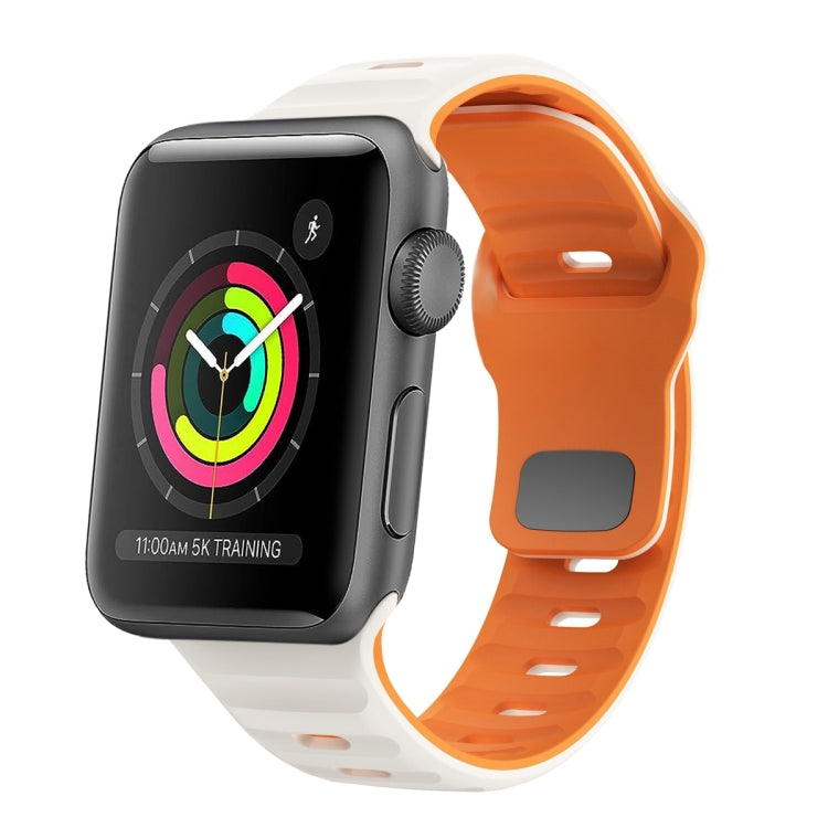 สายรัดนาฬิกาซิลิโคนแบบหัวเข็มขัดกลับลายคลื่น สำหรับ Apple Watch Series 2 ขนาด 42 มม., สำหรับ Apple Watch Series 2 ขนาด 38 มม., สำหรับ Apple Watch ขนาด 42 มม., สำหรับ Apple Watch ขนาด 38 มม.