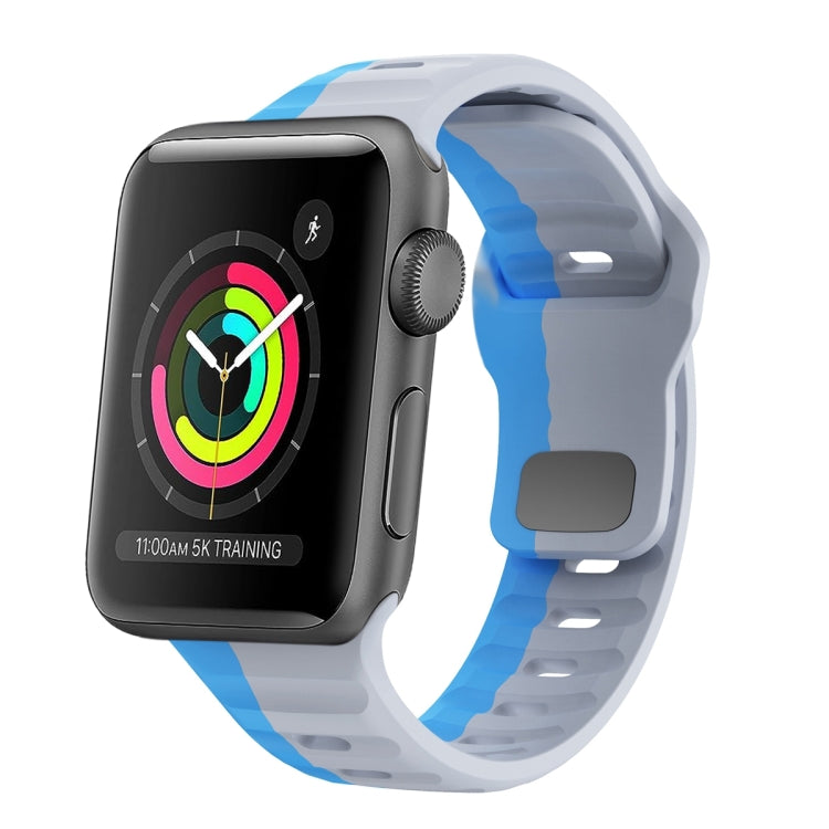 สายรัดนาฬิกาซิลิโคนแบบหัวเข็มขัดกลับลายคลื่น สำหรับ Apple Watch Series 2 ขนาด 42 มม., สำหรับ Apple Watch Series 2 ขนาด 38 มม., สำหรับ Apple Watch ขนาด 42 มม., สำหรับ Apple Watch ขนาด 38 มม.