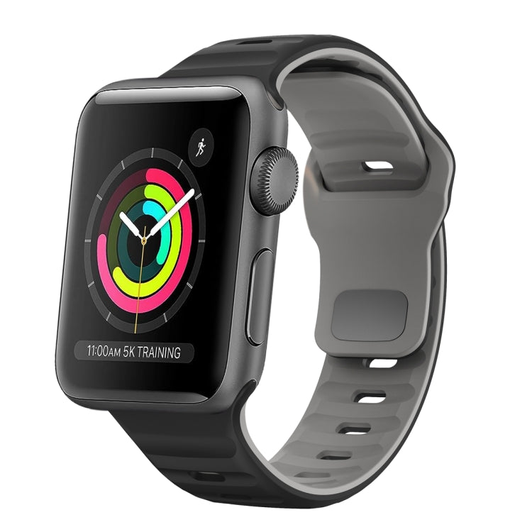 สายรัดนาฬิกาซิลิโคนแบบหัวเข็มขัดกลับลายคลื่น สำหรับ Apple Watch Series 2 ขนาด 42 มม., สำหรับ Apple Watch Series 2 ขนาด 38 มม., สำหรับ Apple Watch ขนาด 42 มม., สำหรับ Apple Watch ขนาด 38 มม.