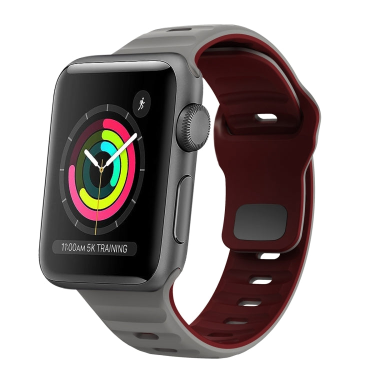 สายรัดนาฬิกาซิลิโคนแบบหัวเข็มขัดกลับลายคลื่น สำหรับ Apple Watch Series 2 ขนาด 42 มม., สำหรับ Apple Watch Series 2 ขนาด 38 มม., สำหรับ Apple Watch ขนาด 42 มม., สำหรับ Apple Watch ขนาด 38 มม.