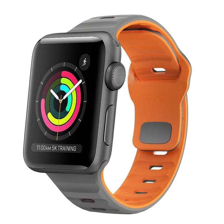 สายรัดนาฬิกาซิลิโคนแบบหัวเข็มขัดกลับลายคลื่น สำหรับ Apple Watch Series 2 ขนาด 42 มม., สำหรับ Apple Watch Series 2 ขนาด 38 มม., สำหรับ Apple Watch ขนาด 42 มม., สำหรับ Apple Watch ขนาด 38 มม.