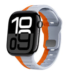สายรัดนาฬิกาซิลิโคนแบบหัวเข็มขัดกลับลายคลื่น สำหรับ Apple Watch Series 10 ขนาด 46 มม., สำหรับ Apple Watch Series 10 ขนาด 42 มม., สำหรับ Apple Watch SE 2023 ขนาด 44 มม., สำหรับ Apple Watch SE 2023 ขนาด 40 มม.