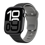 สายรัดนาฬิกาซิลิโคนแบบหัวเข็มขัดกลับลายคลื่น สำหรับ Apple Watch Series 10 ขนาด 46 มม., สำหรับ Apple Watch Series 10 ขนาด 42 มม., สำหรับ Apple Watch SE 2023 ขนาด 44 มม., สำหรับ Apple Watch SE 2023 ขนาด 40 มม.