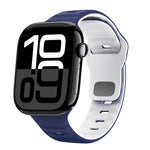 สายรัดนาฬิกาซิลิโคนแบบหัวเข็มขัดกลับลายคลื่น สำหรับ Apple Watch Series 10 ขนาด 46 มม., สำหรับ Apple Watch Series 10 ขนาด 42 มม., สำหรับ Apple Watch SE 2023 ขนาด 44 มม., สำหรับ Apple Watch SE 2023 ขนาด 40 มม.