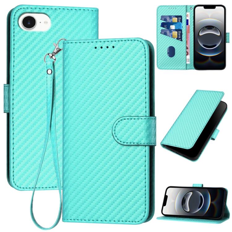 เคสโทรศัพท์หนังคาร์บอนไฟเบอร์พร้อมหัวเข็มขัด YX0070 พร้อมสายคล้อง สำหรับ iPhone 17e / 16e, สำหรับ iPhone 17 Pro Max, สำหรับ iPhone 17 Pro, สำหรับ iPhone 17, สำหรับ iPhone Air, สำหรับ iPhone 16 Pro Max