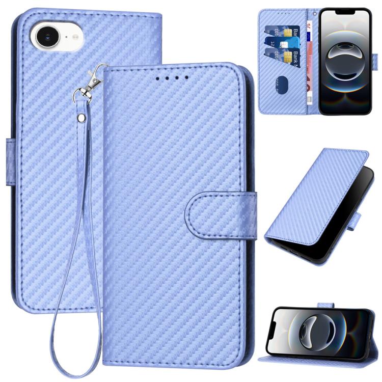 เคสโทรศัพท์หนังคาร์บอนไฟเบอร์พร้อมหัวเข็มขัด YX0070 พร้อมสายคล้อง สำหรับ iPhone 17e / 16e, สำหรับ iPhone 17 Pro Max, สำหรับ iPhone 17 Pro, สำหรับ iPhone 17, สำหรับ iPhone Air, สำหรับ iPhone 16 Pro Max