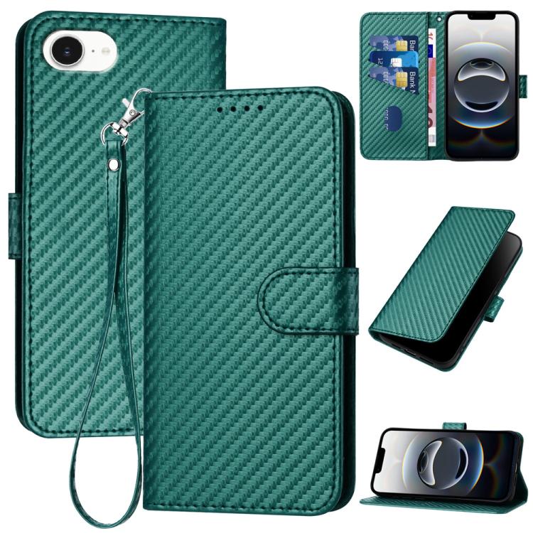 เคสโทรศัพท์หนังคาร์บอนไฟเบอร์พร้อมหัวเข็มขัด YX0070 พร้อมสายคล้อง สำหรับ iPhone 17e / 16e, สำหรับ iPhone 17 Pro Max, สำหรับ iPhone 17 Pro, สำหรับ iPhone 17, สำหรับ iPhone Air, สำหรับ iPhone 16 Pro Max