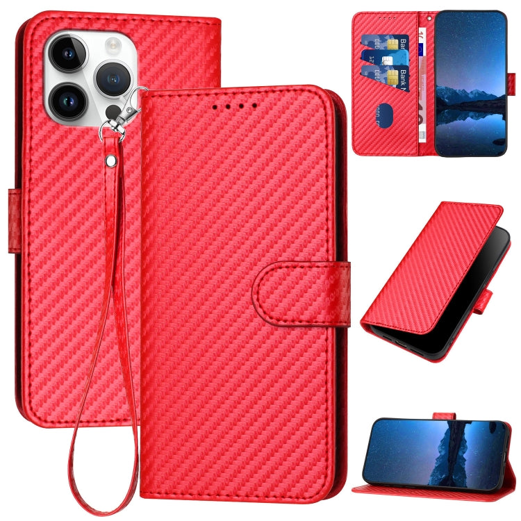 เคสโทรศัพท์หนังคาร์บอนไฟเบอร์พร้อมหัวเข็มขัด YX0070 และสายคล้อง สำหรับ iPhone 16 Pro, สำหรับ iPhone 16 Plus, สำหรับ iPhone 16, สำหรับ iPhone 15 Pro Max, สำหรับ iPhone 15 Pro, สำหรับ iPhone 15 Plus