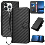 เคสโทรศัพท์หนังคาร์บอนไฟเบอร์พร้อมหัวเข็มขัด YX0070 และสายคล้อง สำหรับ iPhone 16 Pro, สำหรับ iPhone 16 Plus, สำหรับ iPhone 16, สำหรับ iPhone 15 Pro Max, สำหรับ iPhone 15 Pro, สำหรับ iPhone 15 Plus