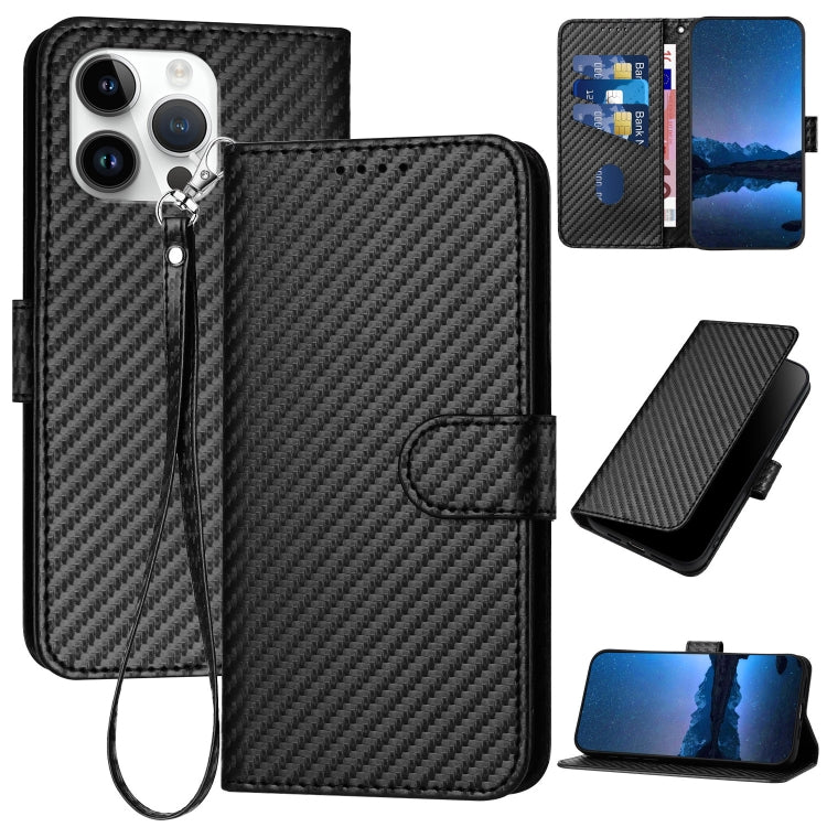 เคสโทรศัพท์หนังคาร์บอนไฟเบอร์พร้อมหัวเข็มขัด YX0070 และสายคล้อง สำหรับ iPhone 16 Pro, สำหรับ iPhone 16 Plus, สำหรับ iPhone 16, สำหรับ iPhone 15 Pro Max, สำหรับ iPhone 15 Pro, สำหรับ iPhone 15 Plus