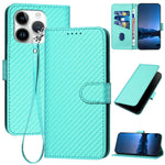 เคสโทรศัพท์หนังคาร์บอนไฟเบอร์พร้อมหัวเข็มขัด YX0070 และสายคล้อง สำหรับ iPhone 16 Pro, สำหรับ iPhone 16 Plus, สำหรับ iPhone 16, สำหรับ iPhone 15 Pro Max, สำหรับ iPhone 15 Pro, สำหรับ iPhone 15 Plus