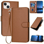 เคสโทรศัพท์หนังคาร์บอนไฟเบอร์พร้อมหัวเข็มขัด YX0070 และสายคล้อง สำหรับ iPhone 16 Pro, สำหรับ iPhone 16 Plus, สำหรับ iPhone 16, สำหรับ iPhone 15 Pro Max, สำหรับ iPhone 15 Pro, สำหรับ iPhone 15 Plus