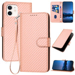 YX0070 Carbon Fiber Buckle Leather Phone Case with Lanyard, For iPhone 13 Pro Max, For iPhone 13 Pro, For iPhone 13, For iPhone 13 mini, For iPhone 12 / 12 Pro, For iPhone 12 Pro Max