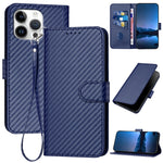 เคสโทรศัพท์หนังคาร์บอนไฟเบอร์พร้อมหัวเข็มขัด YX0070 พร้อมสายคล้อง สำหรับ iPhone 17e / 16e, สำหรับ iPhone 17 Pro Max, สำหรับ iPhone 17 Pro, สำหรับ iPhone 17, สำหรับ iPhone Air, สำหรับ iPhone 16 Pro Max
