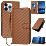 เคสโทรศัพท์หนังคาร์บอนไฟเบอร์พร้อมหัวเข็มขัด YX0070 พร้อมสายคล้อง สำหรับ iPhone 17e / 16e, สำหรับ iPhone 17 Pro Max, สำหรับ iPhone 17 Pro, สำหรับ iPhone 17, สำหรับ iPhone Air, สำหรับ iPhone 16 Pro Max