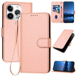 เคสโทรศัพท์หนังคาร์บอนไฟเบอร์พร้อมหัวเข็มขัด YX0070 และสายคล้อง สำหรับ iPhone 16 Pro, สำหรับ iPhone 16 Plus, สำหรับ iPhone 16, สำหรับ iPhone 15 Pro Max, สำหรับ iPhone 15 Pro, สำหรับ iPhone 15 Plus