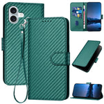 เคสโทรศัพท์หนังคาร์บอนไฟเบอร์พร้อมหัวเข็มขัด YX0070 และสายคล้อง สำหรับ iPhone 16 Pro, สำหรับ iPhone 16 Plus, สำหรับ iPhone 16, สำหรับ iPhone 15 Pro Max, สำหรับ iPhone 15 Pro, สำหรับ iPhone 15 Plus