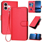 เคสโทรศัพท์หนังคาร์บอนไฟเบอร์พร้อมหัวเข็มขัด YX0070 และสายคล้อง สำหรับ iPhone 16 Pro, สำหรับ iPhone 16 Plus, สำหรับ iPhone 16, สำหรับ iPhone 15 Pro Max, สำหรับ iPhone 15 Pro, สำหรับ iPhone 15 Plus