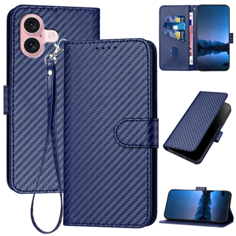 เคสโทรศัพท์หนังคาร์บอนไฟเบอร์พร้อมหัวเข็มขัด YX0070 และสายคล้อง สำหรับ iPhone 16 Pro, สำหรับ iPhone 16 Plus, สำหรับ iPhone 16, สำหรับ iPhone 15 Pro Max, สำหรับ iPhone 15 Pro, สำหรับ iPhone 15 Plus