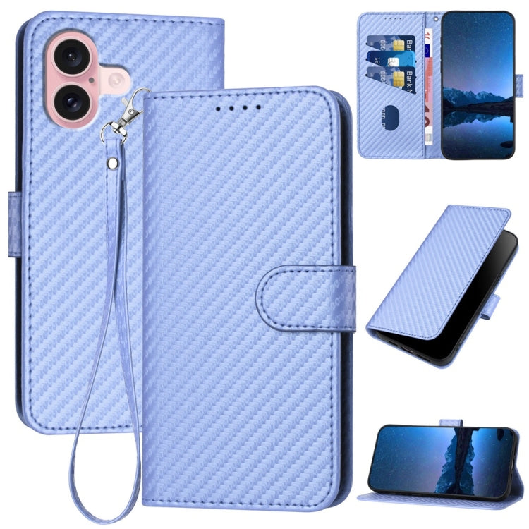 เคสโทรศัพท์หนังคาร์บอนไฟเบอร์พร้อมหัวเข็มขัด YX0070 และสายคล้อง สำหรับ iPhone 16 Pro, สำหรับ iPhone 16 Plus, สำหรับ iPhone 16, สำหรับ iPhone 15 Pro Max, สำหรับ iPhone 15 Pro, สำหรับ iPhone 15 Plus
