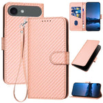 เคสโทรศัพท์หนังคาร์บอนไฟเบอร์พร้อมหัวเข็มขัด YX0070 พร้อมสายคล้อง สำหรับ iPhone 17e / 16e, สำหรับ iPhone 17 Pro Max, สำหรับ iPhone 17 Pro, สำหรับ iPhone 17, สำหรับ iPhone Air, สำหรับ iPhone 16 Pro Max