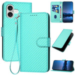 เคสโทรศัพท์หนังคาร์บอนไฟเบอร์พร้อมหัวเข็มขัด YX0070 พร้อมสายคล้อง สำหรับ iPhone 17e / 16e, สำหรับ iPhone 17 Pro Max, สำหรับ iPhone 17 Pro, สำหรับ iPhone 17, สำหรับ iPhone Air, สำหรับ iPhone 16 Pro Max