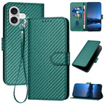 เคสโทรศัพท์หนังคาร์บอนไฟเบอร์พร้อมหัวเข็มขัด YX0070 พร้อมสายคล้อง สำหรับ iPhone 17e / 16e, สำหรับ iPhone 17 Pro Max, สำหรับ iPhone 17 Pro, สำหรับ iPhone 17, สำหรับ iPhone Air, สำหรับ iPhone 16 Pro Max