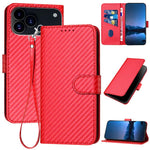 เคสโทรศัพท์หนังคาร์บอนไฟเบอร์พร้อมหัวเข็มขัด YX0070 พร้อมสายคล้อง สำหรับ iPhone 17e / 16e, สำหรับ iPhone 17 Pro Max, สำหรับ iPhone 17 Pro, สำหรับ iPhone 17, สำหรับ iPhone Air, สำหรับ iPhone 16 Pro Max