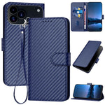เคสโทรศัพท์หนังคาร์บอนไฟเบอร์พร้อมหัวเข็มขัด YX0070 พร้อมสายคล้อง สำหรับ iPhone 17e / 16e, สำหรับ iPhone 17 Pro Max, สำหรับ iPhone 17 Pro, สำหรับ iPhone 17, สำหรับ iPhone Air, สำหรับ iPhone 16 Pro Max