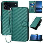 เคสโทรศัพท์หนังคาร์บอนไฟเบอร์พร้อมหัวเข็มขัด YX0070 พร้อมสายคล้อง สำหรับ iPhone 17e / 16e, สำหรับ iPhone 17 Pro Max, สำหรับ iPhone 17 Pro, สำหรับ iPhone 17, สำหรับ iPhone Air, สำหรับ iPhone 16 Pro Max