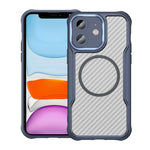 เคสโทรศัพท์โปร่งใสลายคาร์บอนไฟเบอร์ MagSafe สำหรับ iPhone 11 Pro