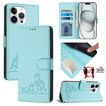 เคสโทรศัพท์หนังปั๊มลายแมวหนูพร้อม RFID และสายคล้อง สำหรับ iPhone 17 Pro Max, สำหรับ iPhone 17 Pro, สำหรับ iPhone 17, สำหรับ iPhone Air, สำหรับ iPhone SE 2024, สำหรับ iPhone 15 Pro Max, สำหรับ iPhone 15 Pro, สำหรับ iPhone 15 Plus