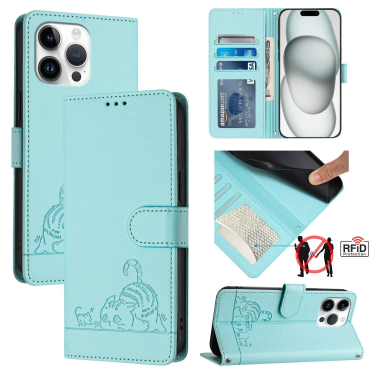 เคสโทรศัพท์หนังปั๊มลายแมวหนูพร้อม RFID และสายคล้อง สำหรับ iPhone 17 Pro Max, สำหรับ iPhone 17 Pro, สำหรับ iPhone 17, สำหรับ iPhone Air, สำหรับ iPhone SE 2024, สำหรับ iPhone 15 Pro Max, สำหรับ iPhone 15 Pro, สำหรับ iPhone 15 Plus