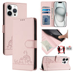 เคสโทรศัพท์หนังปั๊มลายแมวหนูพร้อม RFID และสายคล้อง สำหรับ iPhone 17 Pro Max, สำหรับ iPhone 17 Pro, สำหรับ iPhone 17, สำหรับ iPhone Air, สำหรับ iPhone SE 2024, สำหรับ iPhone 15 Pro Max, สำหรับ iPhone 15 Pro, สำหรับ iPhone 15 Plus